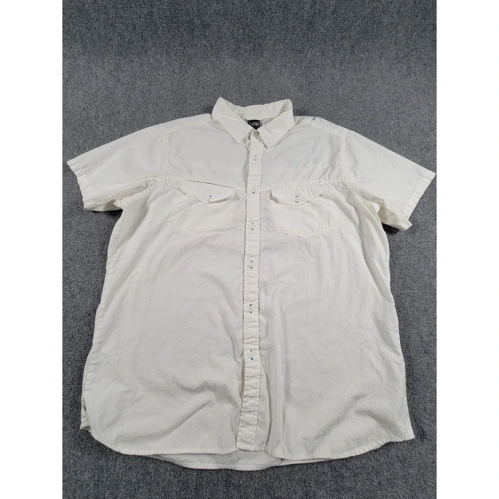 The‎ North Face Shirt Mens XL Print Graphics Button Up Outdoors Hiking Casual